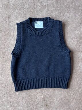 MHL. Knit Sweater Vest | Size Small | Black